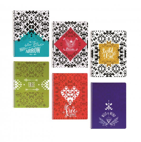 Keskin Color 19*25 100 Yp. Çizgili PP Kapak Spr.Wild Defter - 1