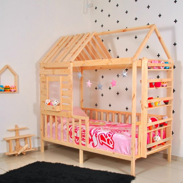 Markaawm Montessori Yatak Çocuk Yatak  Raf Doğal 90X190 Karyola