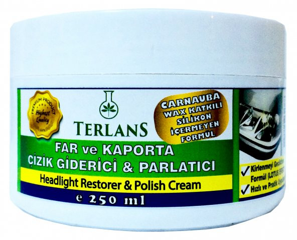 Terlans Far ve Kaporta Boya Koruyucu Vaks 250 ml+Mikrofiberbez