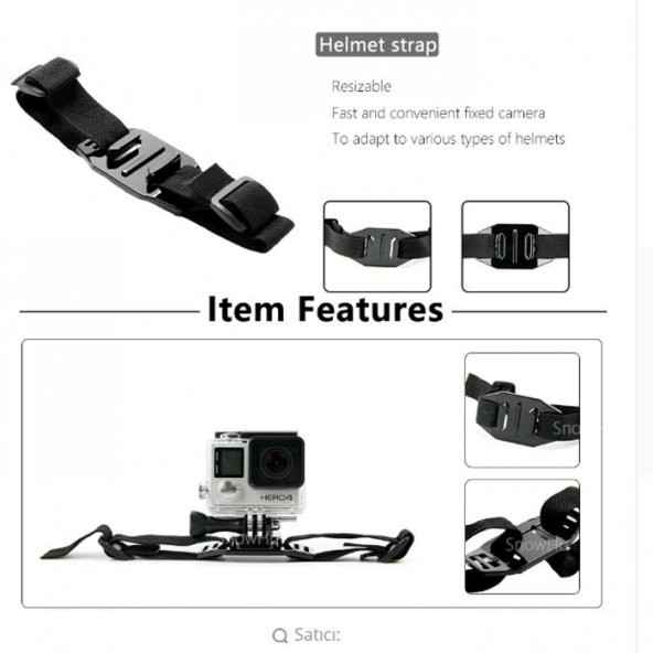 For Gopro Ekwn sjcam uyulu Delikli Kask Bandı, GoPro Aksesuar - 4