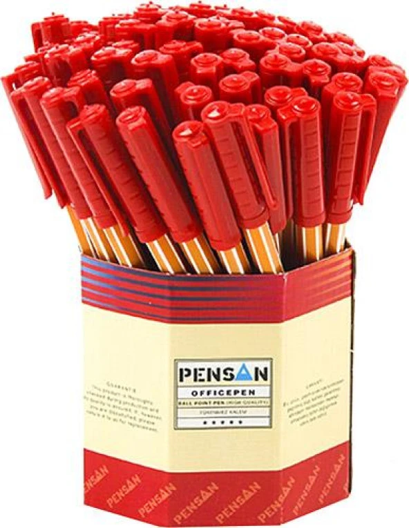 PENSAN TUKENMEZ KALEM KIRMIZI 60 LI (1010) - Resim 2