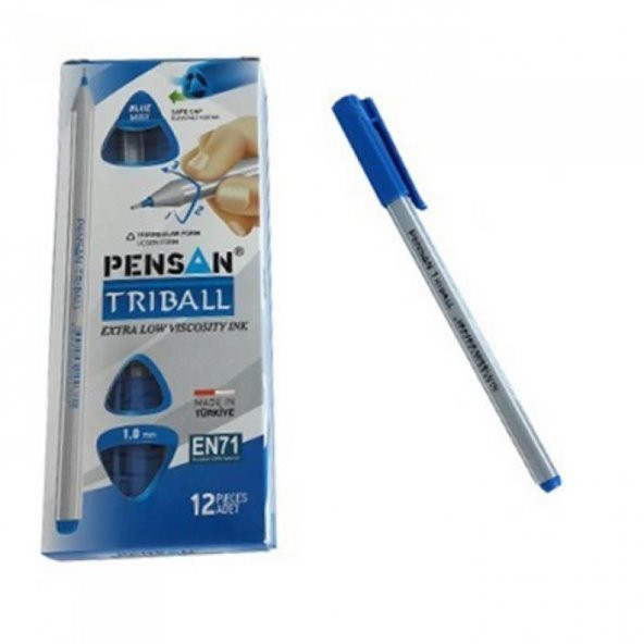 PENSAN TUKENMEZ KALEM TRIBALL MAVI 12 LI - 2