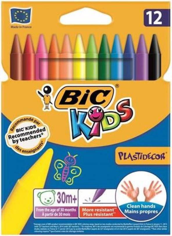BIC KIDS PLASTIDECOR PAST BOYA SILINE 12LI(920299) - Resim 2
