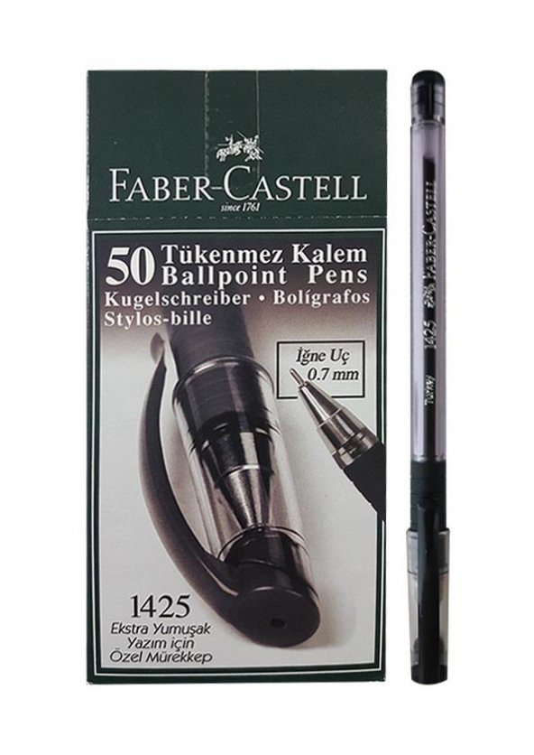FABER CASTELL (1425) IGNE UC TUKENMEZ SIYAH 50LI - Resim 2