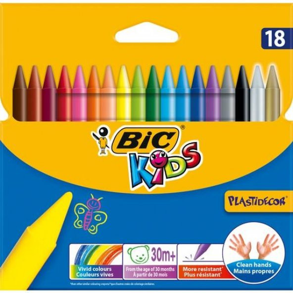 BIC KIDS PLASTIDECOR PAST BOYA SILINE 18LI(829771) - 1