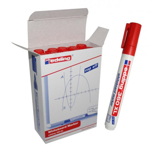 EDDING 360XL TAHTA KALEMI KIRMIZI 10LU - Resim 2