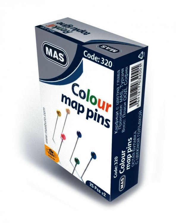 MAS TOPLU IGNE RENKLI BASLI 32MM. BLISTER (320)