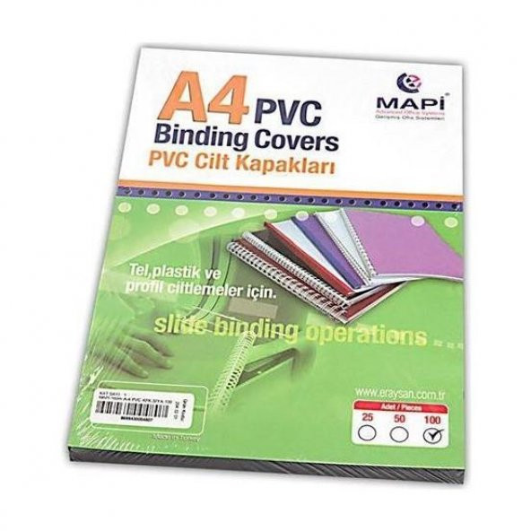MAPI CILT KAPAGI PVC A4 160 MIC.BEYAZ 100 LU - 2