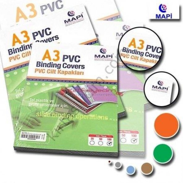 MAPI CILT KAPAGI PVC A3 160 MIC OPAK SIYAH 100LU - 2