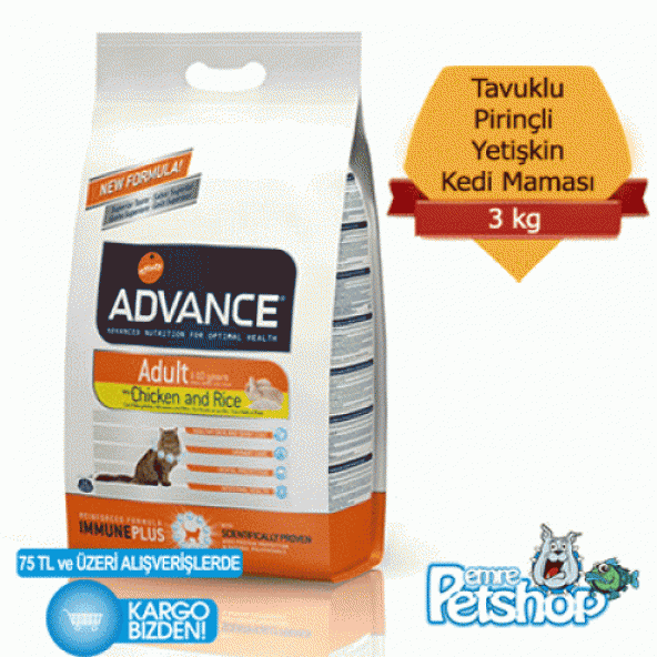 Advance Cat Yetiskin Tavuklu Pirinçli Kedi Mamasi 3 kg