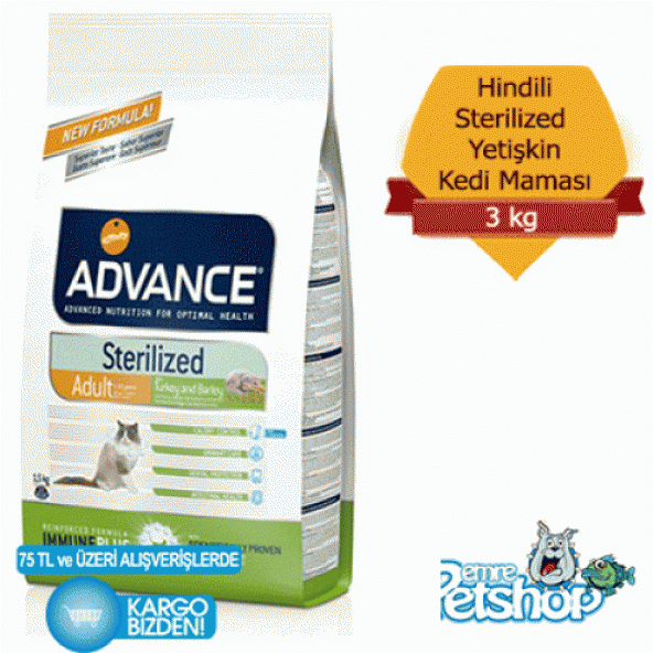 Advance Sterilized Yetişkin-Hindili Kısırlaştırılmış Kedi Mamasi 3 kg