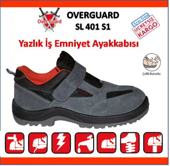 Overguard SL 401 S1 Süet Çelik Burunlu Yazlık İş Ayakkabısı (Over guard)