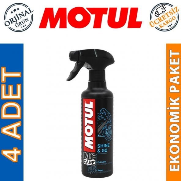 Motul E5 Shine & Go 400 ML Hızlı Cila ve Parlatıcı Sprey (4 Adet)