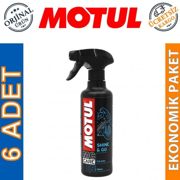 Motul E5 Shine & Go 400 ML Hızlı Cila ve Parlatıcı Sprey (6 Adet)