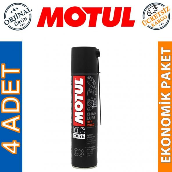 Motul C3 Chain Lube Off Road 400 ML Zincir Yağı (4 Adet)