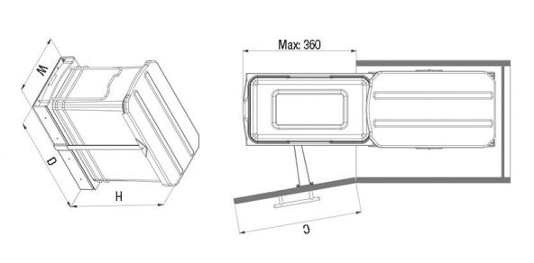 STARAX S-2571 TELESKOPİK RAYLI ÇÖP KOVASI 24 LT - 2