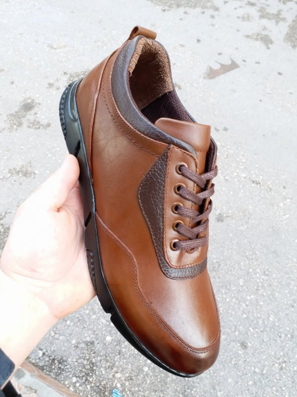 New Prato Erkek Ayakkabı 089-Taba Antik Deri