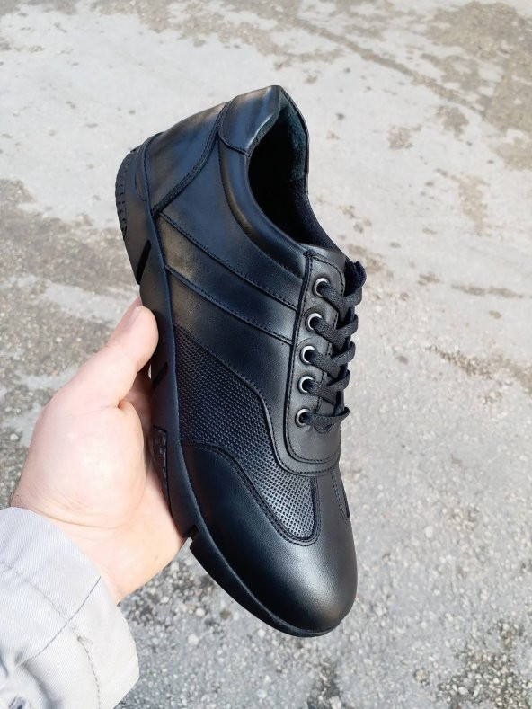 New Prato Erkek Ayakkabı 016-Siyah Antik Deri