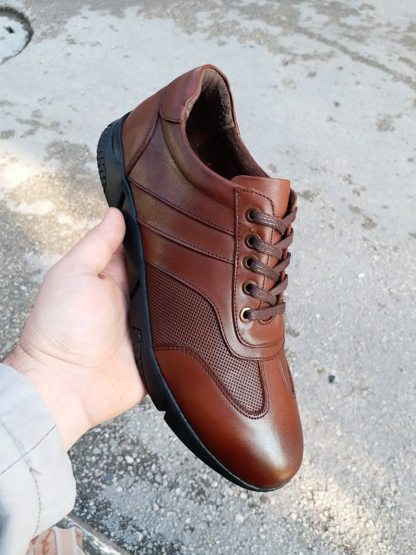 New Prato Erkek Ayakkabı 016-Taba Antik Deri