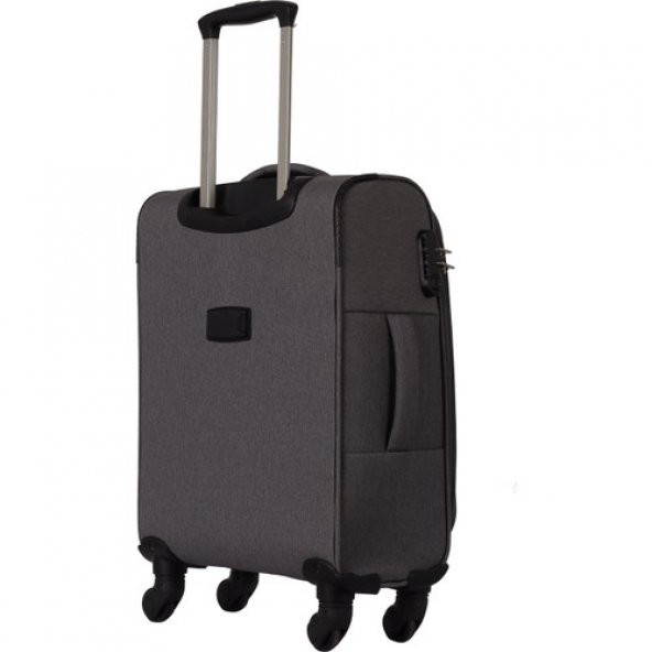 Ççs 409 4 Tekerlekli Kabin Boy Kumaş Valiz Gri - 3