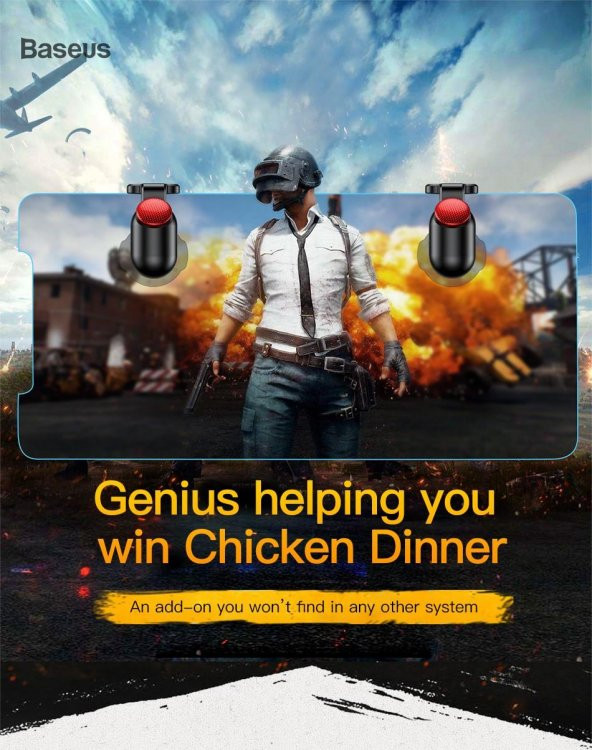 Baseus Red-Dot Mobil Game Scoring Tool Pubg Oyun Ateş Tetik Düğmesi Siyah ACHDCJ-01 - 7
