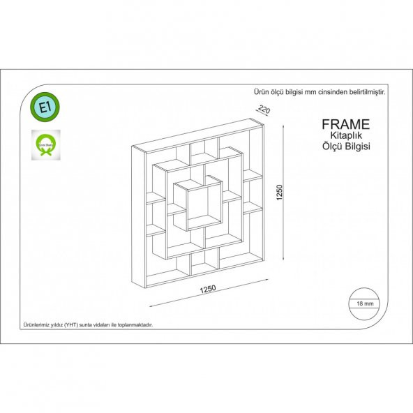Frame Kitaplık Kırmızı - 2