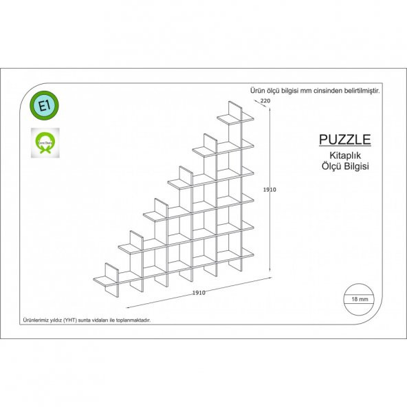 Puzzle Kitaplık Kırmızı - 2