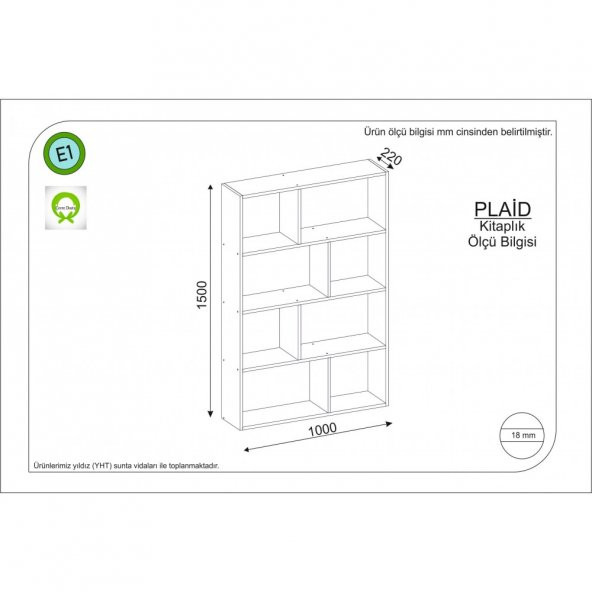 Plaid Kitaplık Safir Meşe - 2