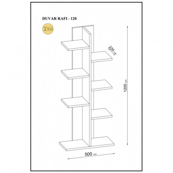 Long Kitaplık 120 lik Beyaz - 4