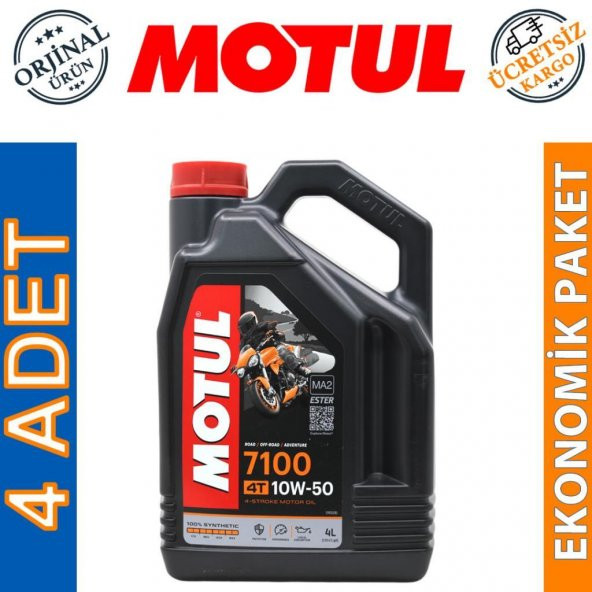 Motul 7100 4T 10W-50 4 Lt 4 Zamanlı Motosiklet Motor Yağı (4 Adet) ürün görseli