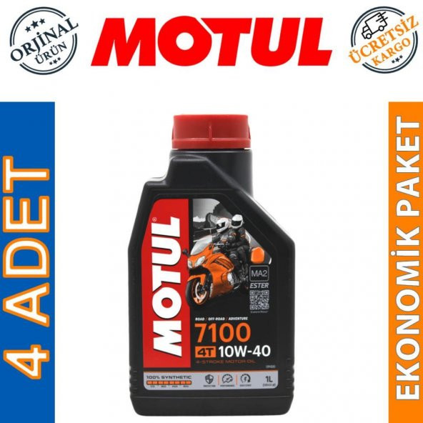 Motul 7100 4T 10W-40 1 Lt 4 Zamanlı Motosiklet Motor Yağı (4 Adet)
