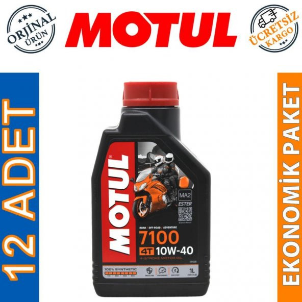 Motul 7100 4T 10W-40 1 Lt 4 Zamanlı Motosiklet Motor Yağı (12 Adet)
