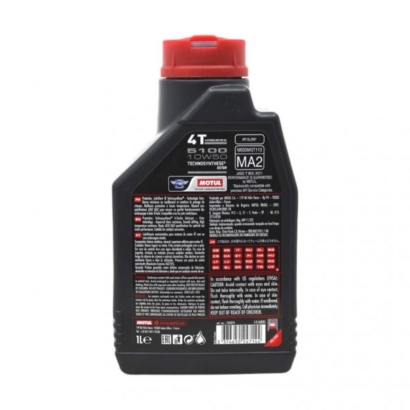 Motul 5100 10W-50 4T 1 Lt 4 Zamanlı Motosiklet Motor Yağı (12 Adet) - Resim 4