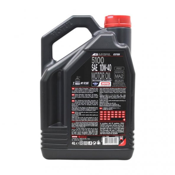 Motul 5100 10W-40 4T 4 Lt 4 Zamanlı Motosiklet Motor Yağı (2 Adet) - Resim 4
