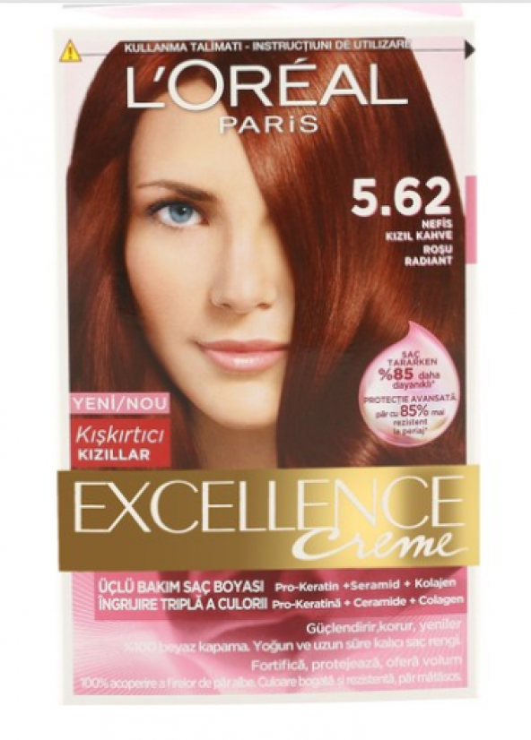 Loréal Paris Excellence Creme Saç Boyası 5.62 Nefis Kızıl Kahve