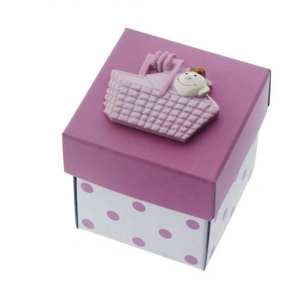 12 Adet 5x5cm Kutu Sepette Bebek Biblolu - 2