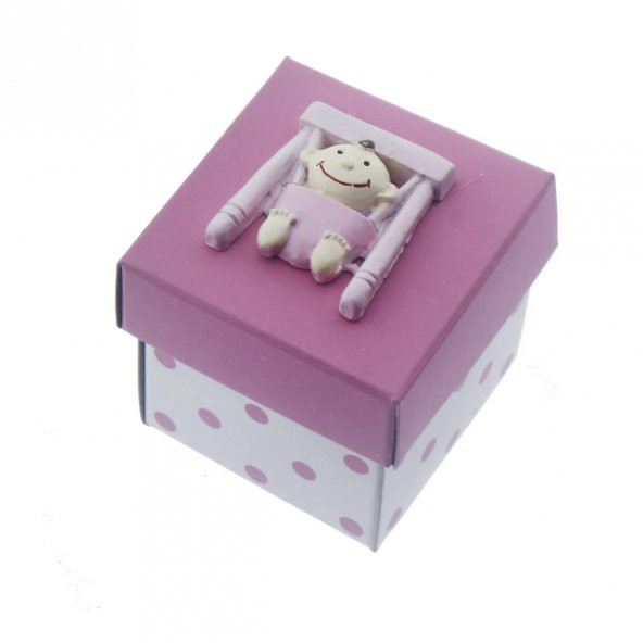 12 Adet 5x5cm Kutu Salıncakta Bebek Biblolu - 2