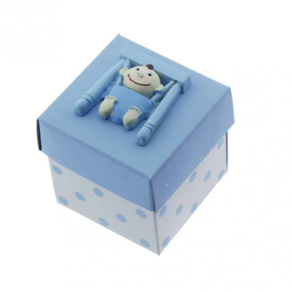 12 Adet 5x5cm Kutu Salıncakta Bebek Biblolu - 3