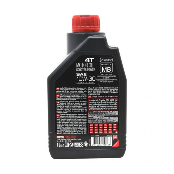 Motul Scooter Power 10W-30 MB 4T 1 Lt 4 Zamanlı Motor Yağı (2 Adet) - 4
