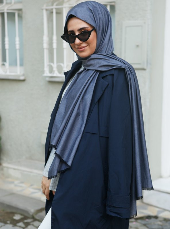 Denim Şal - Lacivert - 4