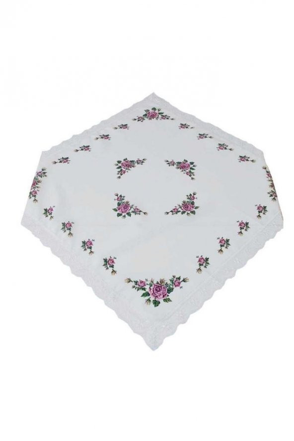 Kanaviçe Baskılı Güpürlü Fiskos Lila - Resim 4