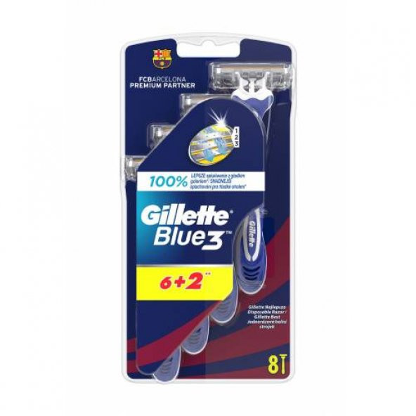 Gillette Blue3 Özel Barselona Serisi Kullan At Tıraş Bıçağı 8 li