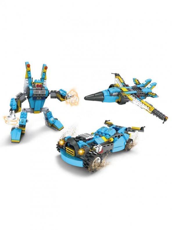 Ausini City Transformers Araba Uçak Robot 3lü Set 271 Parça 25619