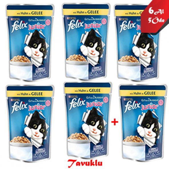 Purina Felix Tavuklu  Yaş Yavru Kedi Maması 100 Gr 6AL 5Öde