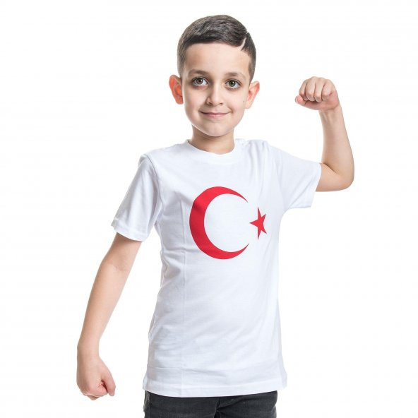 Unisex Beyaz Atatürk Bayrak Tshirt