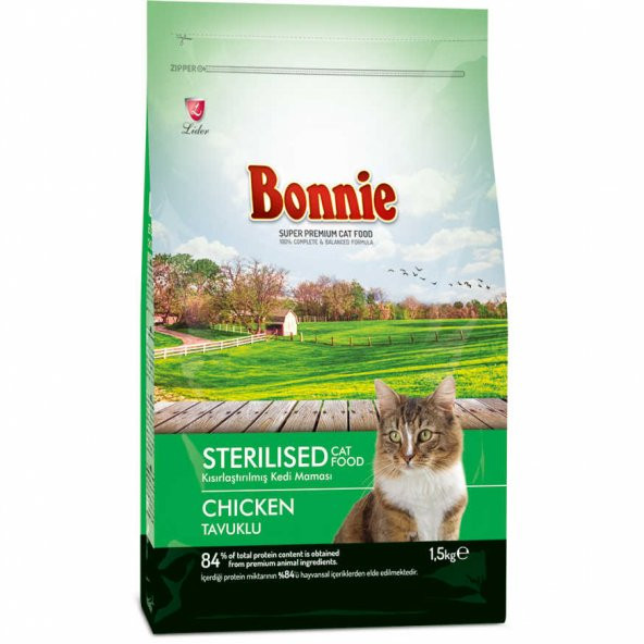 Bonnie Tavuklu Kısırlaştırılmış Kedi Maması 1,5 Kg