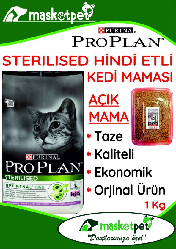 Proplan Sterlised Hindi Etli Yetişkin Kedi Maması 1kg