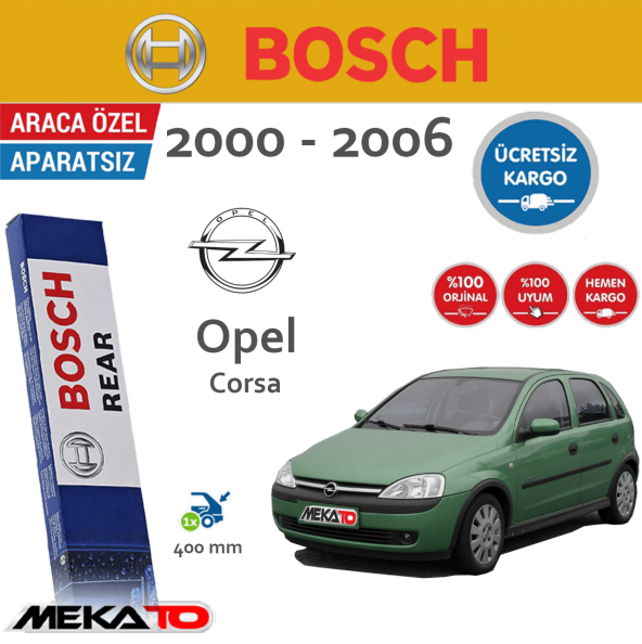 Bosch Rear Opel Corsa C (2000-2006) Arka Silecek (H402) 40 Cm.