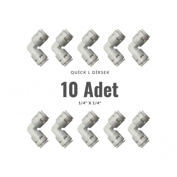 Su Arıtma Cihazı Için 6 mm hortum uyumlu İki Tarafı Quick Dirsek (L Uzatma Dirsek) 10 adet ürün görseli 1