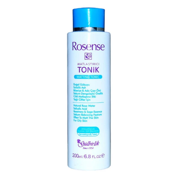 Rosense Matlaştırıcı Tonik 200 ML Doğal Gül Suyu Adaçayı Sebum
